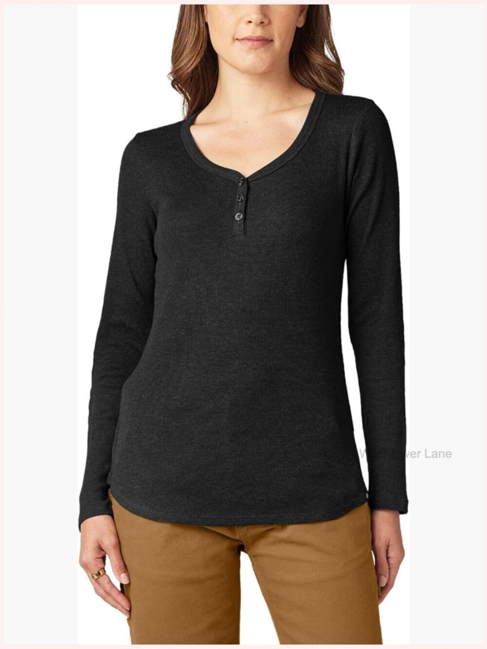 Long-Sleeve 3-Button Henley Shirt Plus Size Women's Casual Tunic